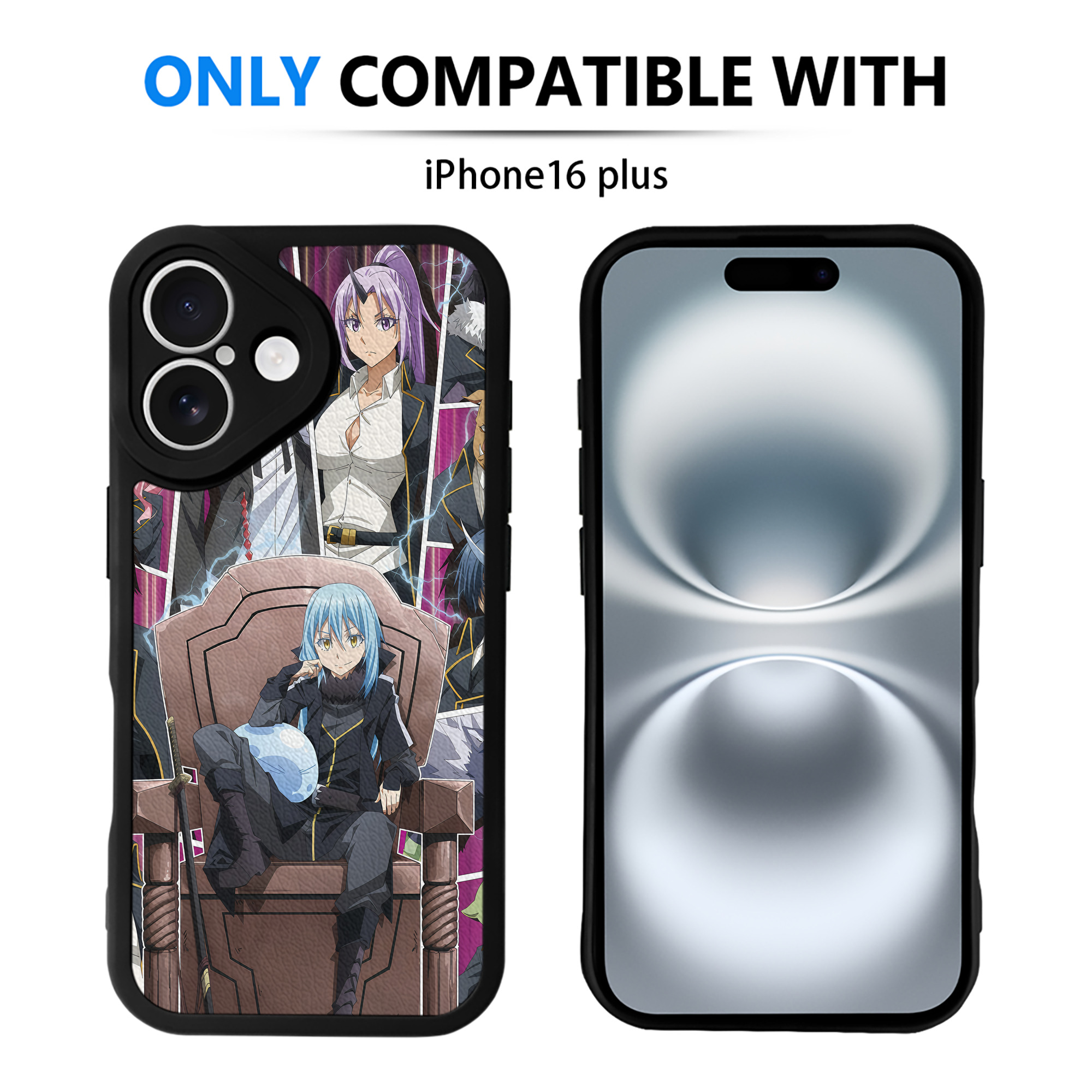 （画像用） 転スラ Regarding Reincarnated to Slime 【iPhone 16シリーズ対応】シリコンスマホケース（レザー調） 材質：シリコン